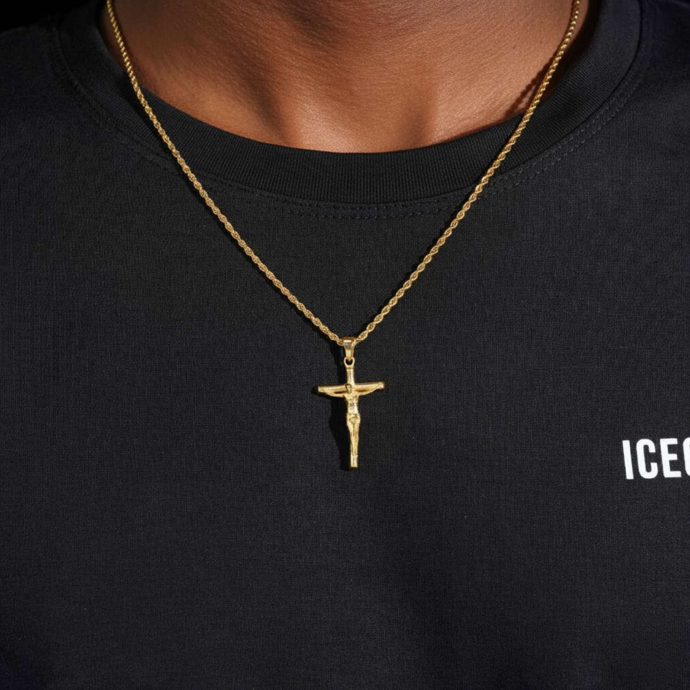 cross pendant 14k yellow gold icecartel model11