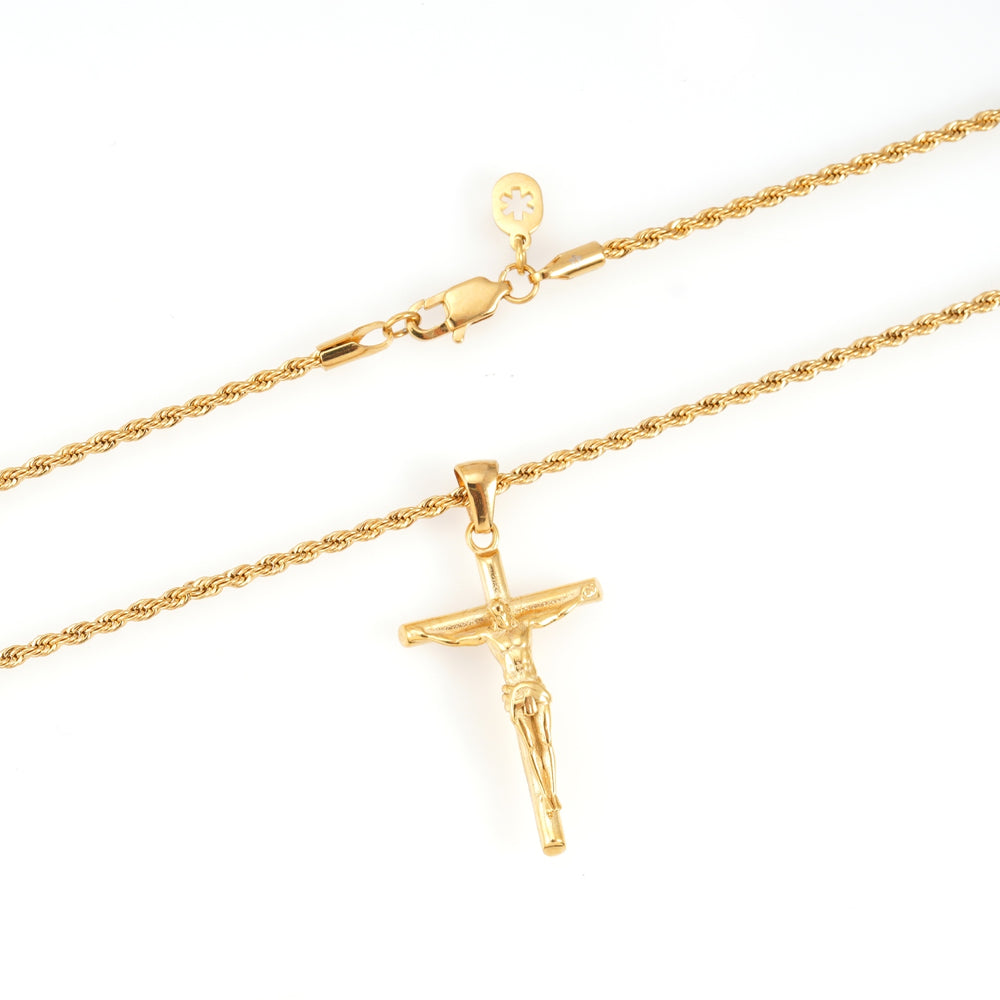 cross pendant 14k yellow gold icecartel side