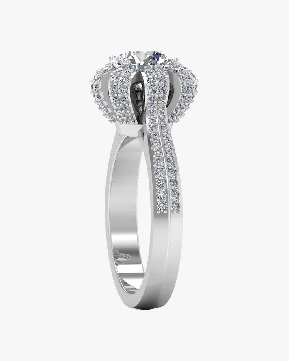 crown set split shank moissanite engagement ring icecartel side