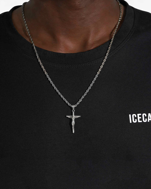 crucifix pendant silver icecartel modelfront