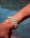 Moissanite Cuban Link Bracelet 14K Gold (ALL SIZES) - Yellow Gold 20MM