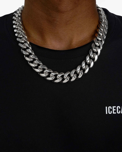 cuban link chain with iced clasp 14k gold icecartel 18mm white model