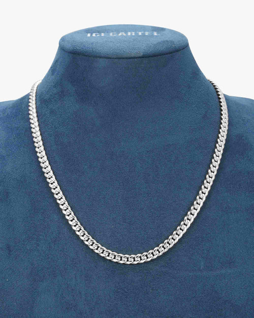 cuban link chain with iced clasp 14k gold icecartel 6mm white display