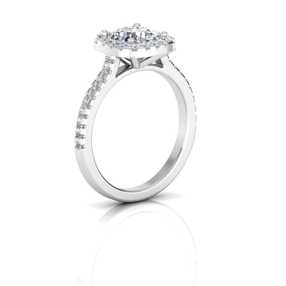 Cushion Halo Moissanite Engagement Ring second
