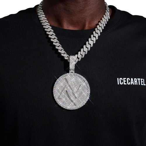 custom a v moissanite circle pendant 14k gold icecartel model