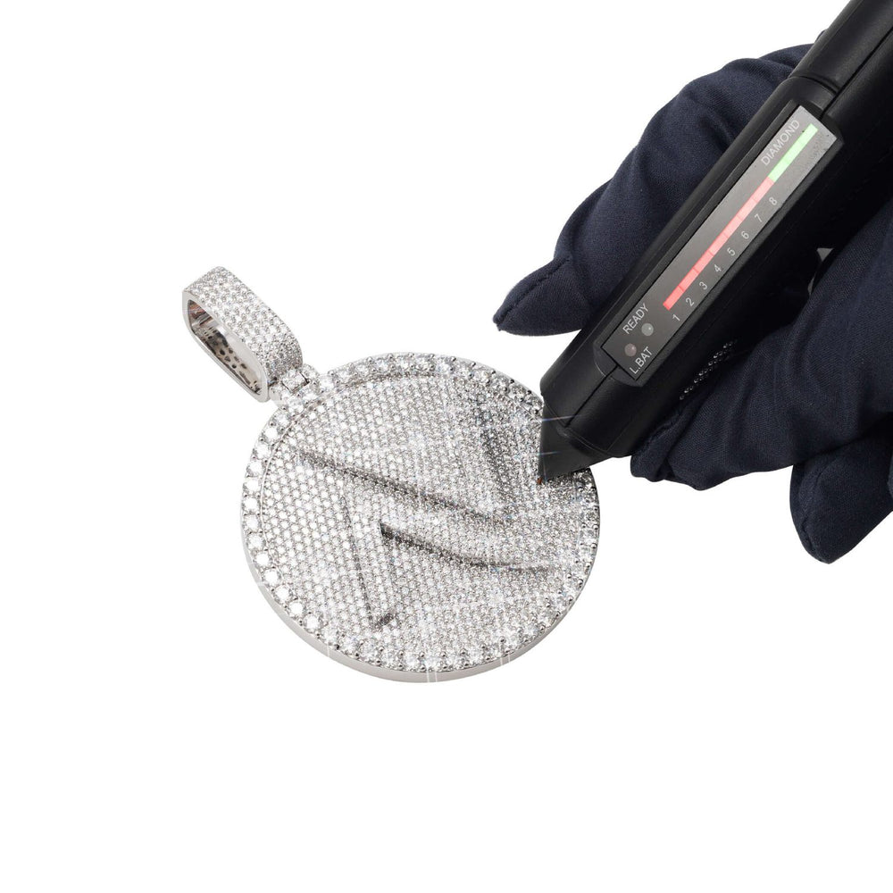 custom a v moissanite circle pendant 14k gold icecartel test