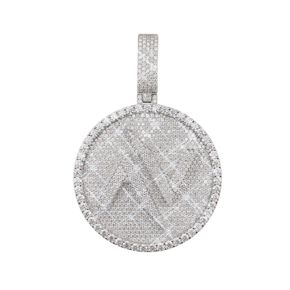 custom a v moissanite circle pendant 14k gold icecartel