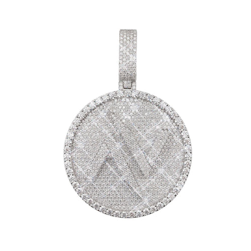 custom a v moissanite circle pendant 14k gold icecartel