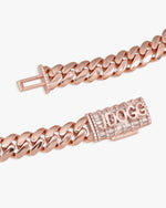 CUSTOM CLASP 12MM Moissanite Miami Cuban Link Chain 14K Gold - Rose Gold