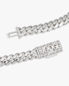 CUSTOM CLASP 12MM Moissanite Miami Cuban Link Chain 14K Gold - White Gold