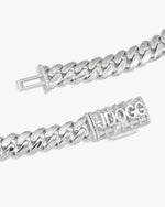 CUSTOM CLASP 12MM Moissanite Miami Cuban Link Chain 14K Gold - White Gold