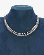 CUSTOM CLASP 12MM Moissanite Miami Cuban Link Chain 14K Gold - White Gold