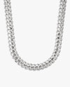 CUSTOM CLASP 12MM Moissanite Miami Cuban Link Chain 14K Gold - White Gold
