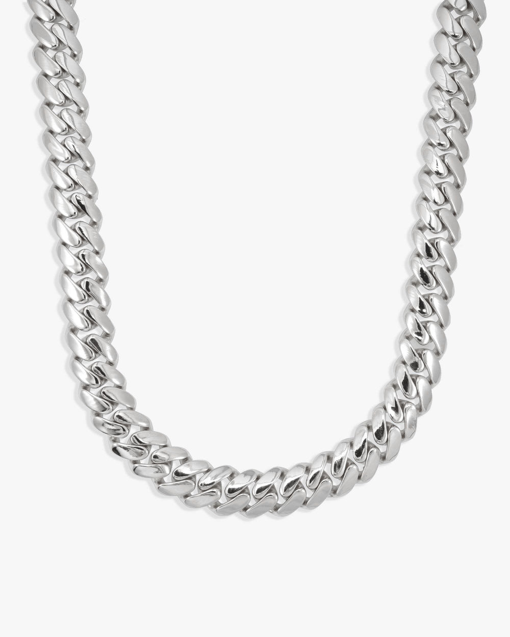 CUSTOM CLASP 12MM Moissanite Miami Cuban Link Chain 14K Gold - White Gold