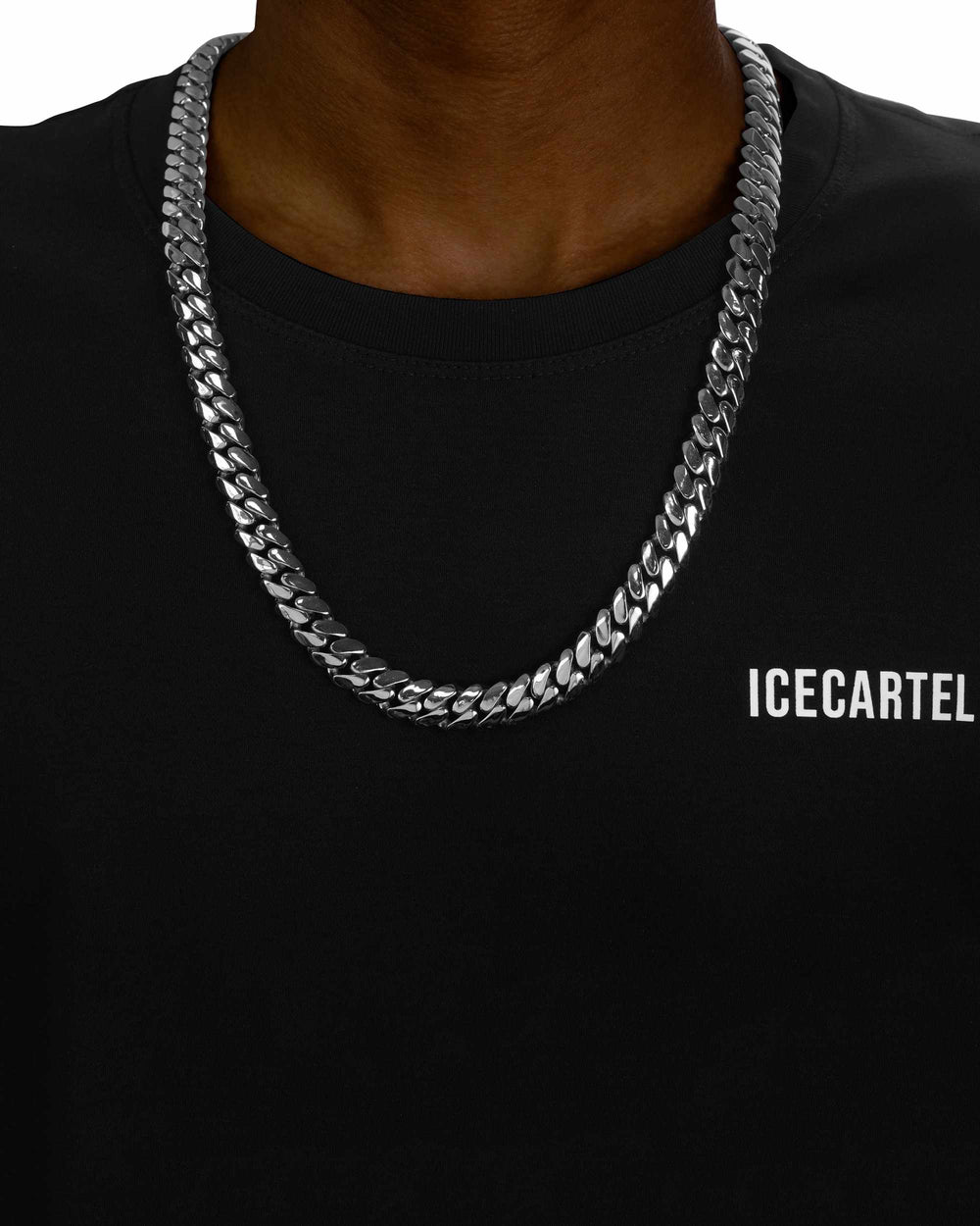 CUSTOM CLASP 12MM Moissanite Miami Cuban Link Chain 14K Gold - White Gold