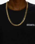 CUSTOM CLASP 12MM Moissanite Miami Cuban Link Chain 14K Gold - Yellow Gold