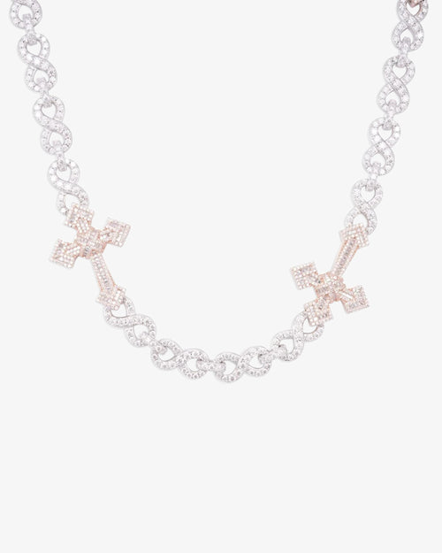 custom clasp 15mm infinity link cross chain icecartel main front