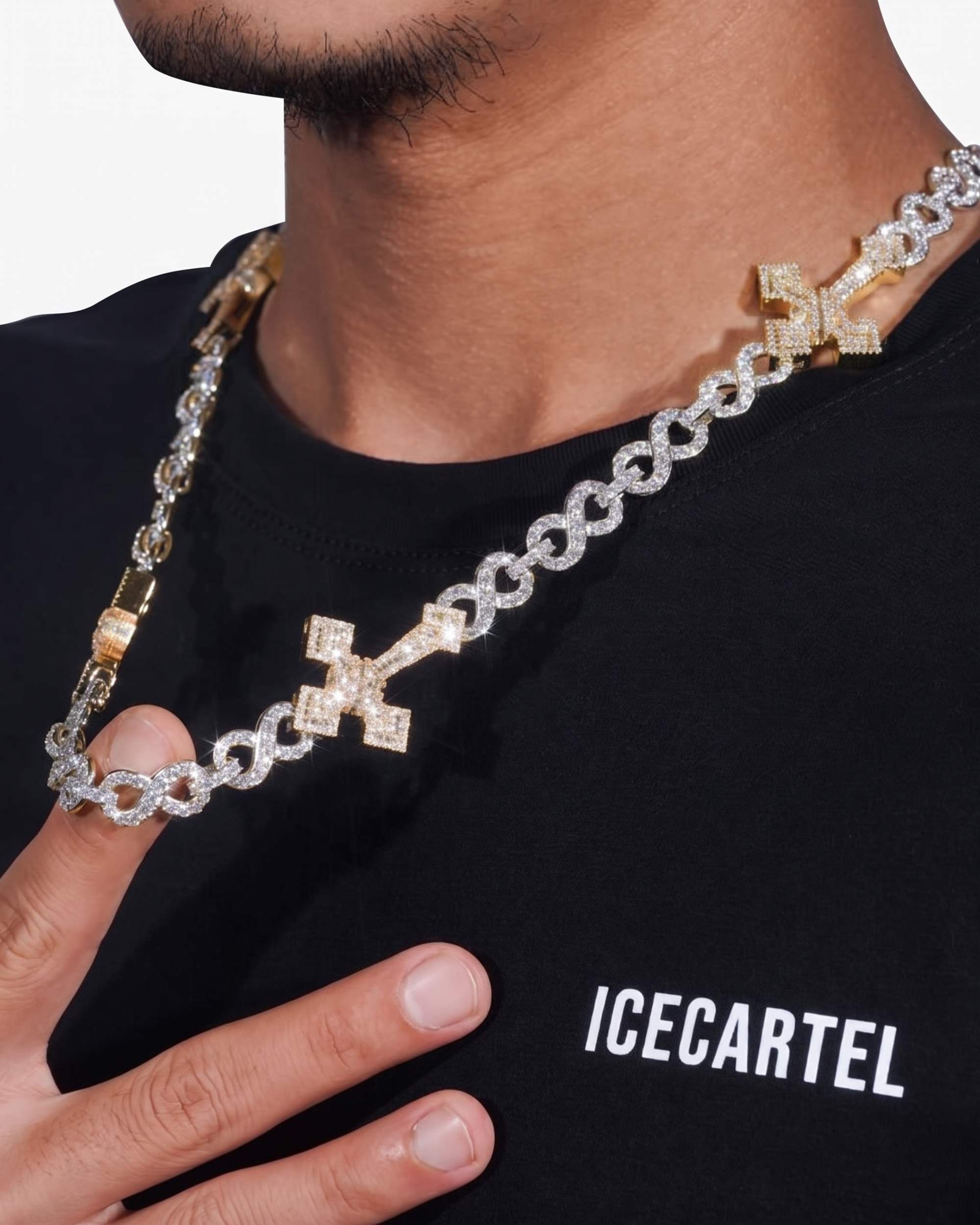 CUSTOM CLASP 15MM Infinity Link Cross Chain