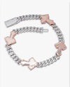 CUSTOM CLASP 15MM Moissanite Baguette Cross Miami Cuban Link Chain 14K Gold - White Gold