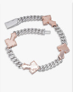 CUSTOM CLASP 15MM Moissanite Baguette Cross Miami Cuban Link Chain 14K Gold - White Gold