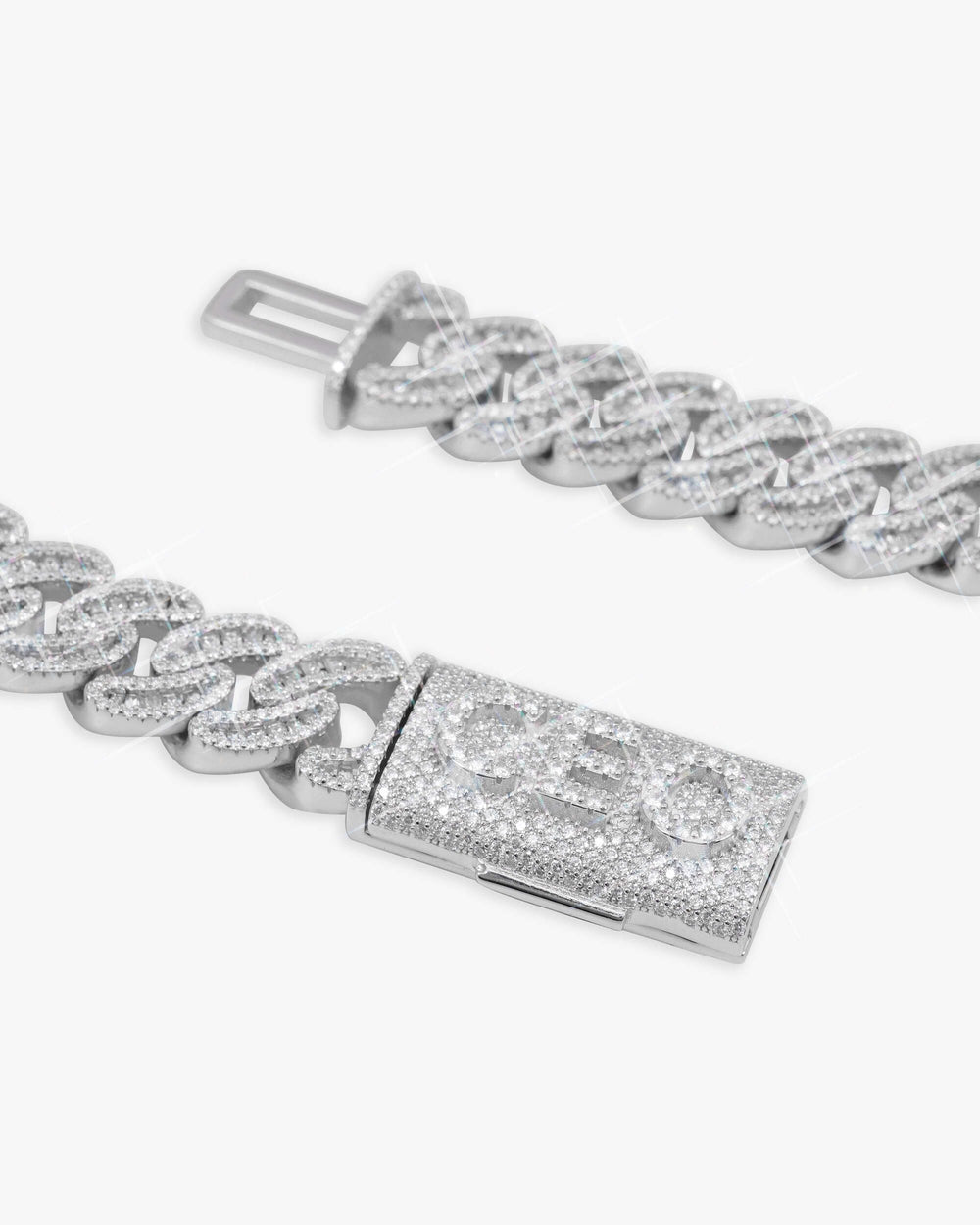 custom clasp 15mm moissanite baguette cross miami cuban link chain 14k gold icecartel lock