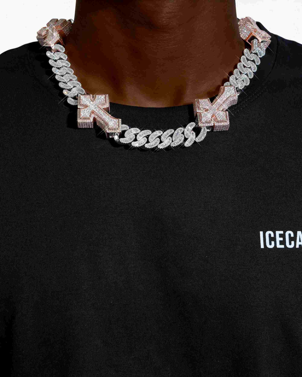 custom clasp 15mm moissanite baguette cross miami cuban link chain 14k gold icecartel model