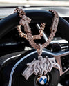 CUSTOM CLASP 15MM Moissanite Baguette Cross Miami Cuban Link Chain 14K Gold - Rose Gold