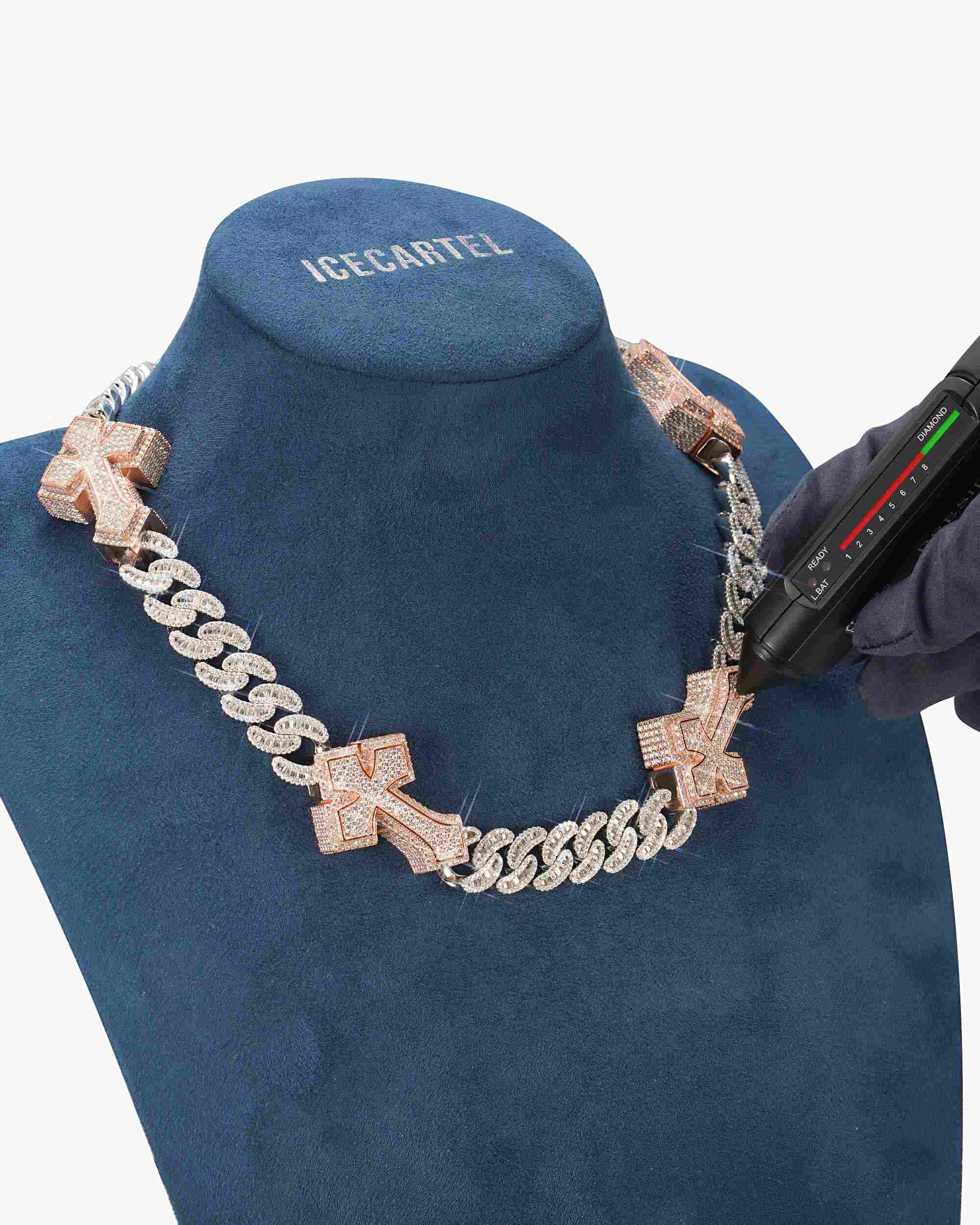 Custom Moissanite Cross Link Chain - IceCartel™