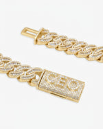 CUSTOM CLASP 15MM Moissanite Baguette Cross Miami Cuban Link Chain 14K Gold - Yellow Gold
