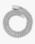 CUSTOM CLASP 2-Row 10MM Moissanite Cuban Link Chain 14K Gold - White Gold