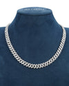 CUSTOM CLASP 2-Row 10MM Moissanite Cuban Link Chain 14K Gold - White Gold