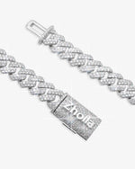CUSTOM CLASP 2-Row 10MM Moissanite Cuban Link Chain 14K Gold - White Gold