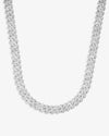 CUSTOM CLASP 2-Row 10MM Moissanite Cuban Link Chain 14K Gold - White Gold