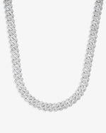 CUSTOM CLASP 2-Row 10MM Moissanite Cuban Link Chain 14K Gold - White Gold