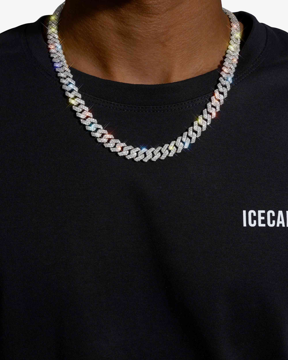 CUSTOM CLASP 2-Row 10MM Moissanite Cuban Link Chain 14K Gold - White Gold