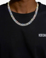 CUSTOM CLASP 2-Row 10MM Moissanite Cuban Link Chain 14K Gold - White Gold