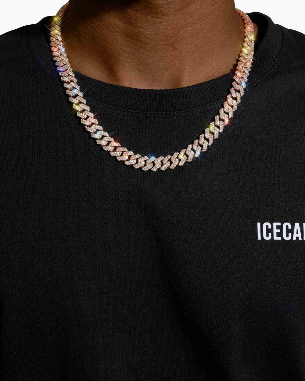 CUSTOM CLASP 2-Row 10MM Moissanite Cuban Link Chain 14K Gold - Rose Gold