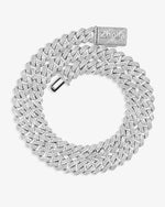 CUSTOM CLASP 2-Row 10MM Moissanite Cuban Link Chain 14K Gold - White Gold