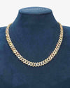 CUSTOM CLASP 2-Row 10MM Moissanite Cuban Link Chain 14K Gold - Yellow Gold