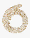 CUSTOM CLASP 2-Row 10MM Moissanite Cuban Link Chain 14K Gold - Yellow Gold