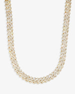CUSTOM CLASP 2-Row 10MM Moissanite Cuban Link Chain 14K Gold - Yellow Gold