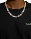 CUSTOM CLASP 2-Row 10MM Moissanite Cuban Link Chain 14K Gold - Yellow Gold