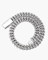 Custom Clasp 4 Row 20MM Moissanite Cuban Link Chain 14K Gold - White Gold