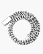 Custom Clasp 4 Row 20MM Moissanite Cuban Link Chain 14K Gold - White Gold