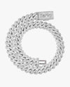 Custom Clasp 4 Row 20MM Moissanite Cuban Link Chain 14K Gold - White Gold