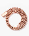 Custom Clasp 4 Row 20MM Moissanite Cuban Link Chain 14K Gold - Rose Gold