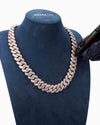 Custom Clasp 4 Row 20MM Moissanite Cuban Link Chain 14K Gold - Rose Gold