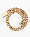Custom Clasp 4 Row 20MM Moissanite Cuban Link Chain 14K Gold - Yellow Gold