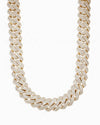 Custom Clasp 4 Row 20MM Moissanite Cuban Link Chain 14K Gold - Yellow Gold