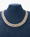 Custom Clasp 4 Row 20MM Moissanite Cuban Link Chain 14K Gold - Yellow Gold
